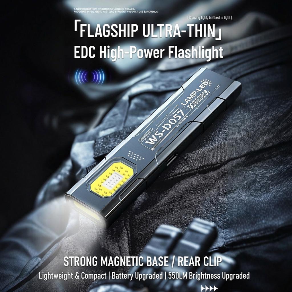 LED Flashlight Rechargeable Brightness Long Range Portable Magnetic Suction Design Fix the Light Source for Outdoor Tool