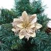 Gold Powder Rattan Wreath with Artificial Flowers for Christmas Decorations