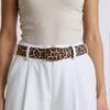 Fashion Leopard Print Belt Adjustable PU Leather Belt Trendy Unisex Waist Belt for Women and Men Accessory