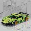 Зеленый Суперкар Строительные Блоки, Модель Гоночного Автомобиля Technic с Золотыми Колесами, Кирпичики для Самостоятельной Сборки, STEM Игрушка