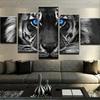 5Pcs Blue Eyed Tiger 5 Piece Canvas Wall Art Print Poster Home Decor Paintings 5 Pieces HD Print No Framed Pictures Room Decor