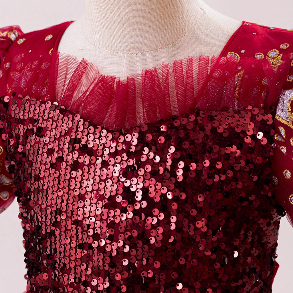 Винтажные рождественские платья для девочек с пайетками, звездное фатиновое платье для свадьбы, дня рождения, принцессы, пышные вечерние костюмы для подружек невесты