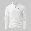 Men's Casual Waffle Knit Long Sleeve Polo Shirts for Men
