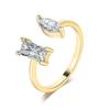 ZHOUYANG Open Rings For Women Simple Geometric Courful Zircon Rose Gold Color Adjustable Finge Daily Gift Fashion Jewelry R003