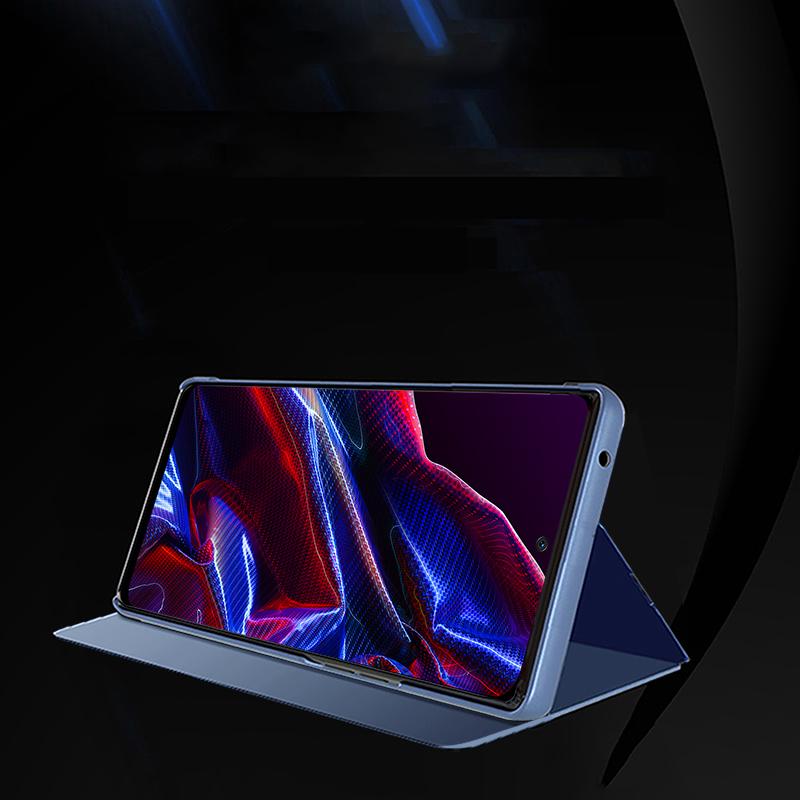 Зеркальный флип-кожаный чехол для телефона для Xiaomi Redmi Note 12 11 10 Pro 11S A1 10C 9T Poco X5 X4 X3 NFC M4 M3 Pro 4G 5G Clear View, чехол-подставка для книги