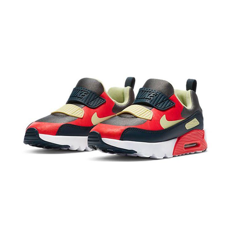 Nike Air Max 90 Ретро Низкие кроссовки с воздушной амортизацией для бега Детские кроссовки Черный Красный 881927-023