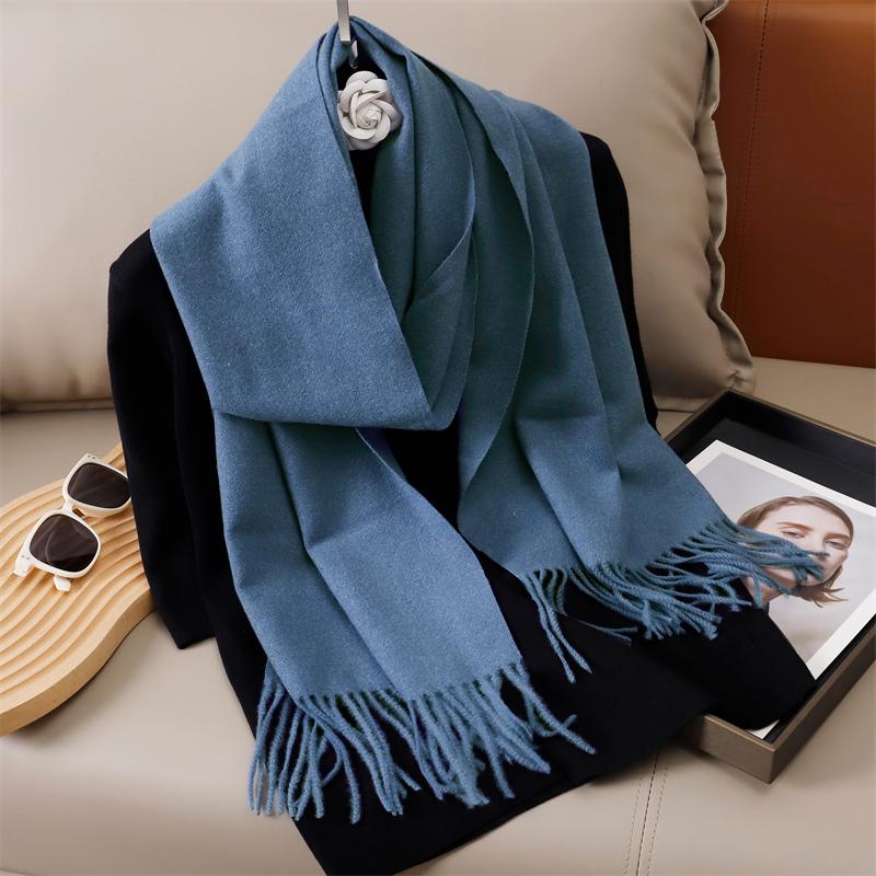 New Winer Warm Cashmere Scarf for Women Fashion Solid Thick Blanket Pashmina Shawl Wrap Female Bufanda Echarpe Foulard