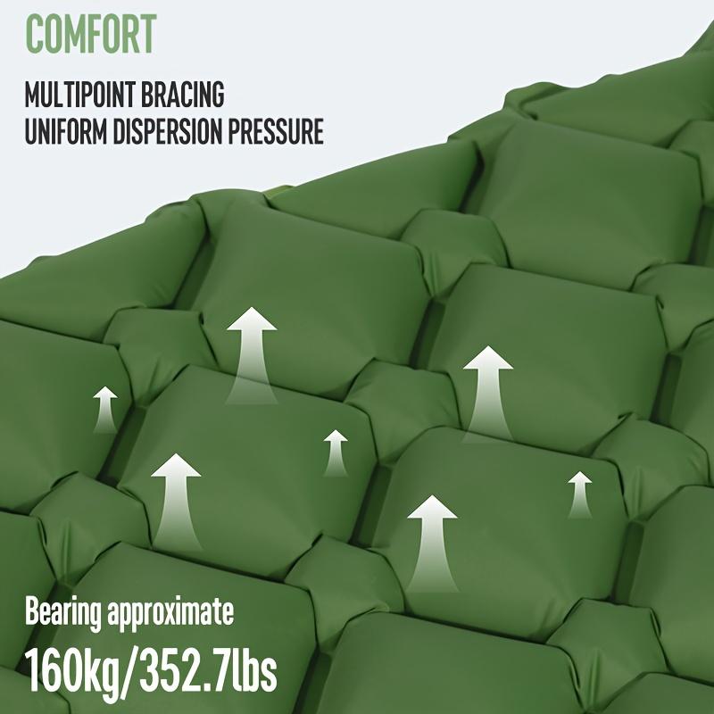 1pc Ultra Lightweight Inflatable Sleeping Pad Rectangular, Portable Foldable Camping Mat with Durable Polyester Fabric Moisture