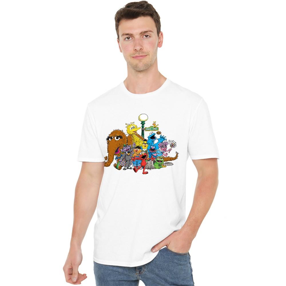 Sesame Street Group Street Light T-Shirt S-5XL White