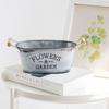 Rustic Iron Oval Flowerpot European Style Wooden Flower Bucket Retro Flower Vase  Succulent Plants