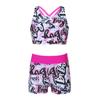 Детский купальник-танкини с принтом для девочек, комплект из двух частей, топ без рукавов с перекрещивающимися бретелями и шорты