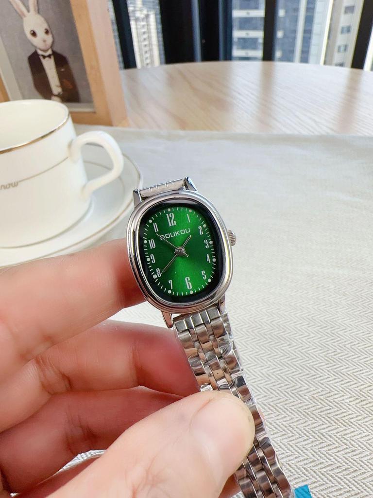 Женские минималистичные кварцевые часы с эллиптическим циферблатом и цифровыми метками, стальной браслет, маленькие наручные часы