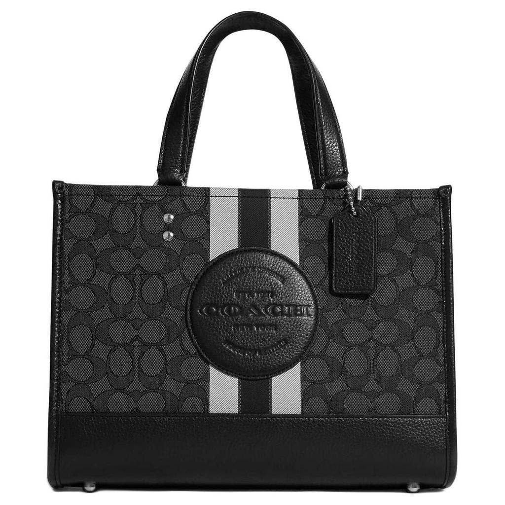 COACH Dempsey Old Floral Fabric With Leather Tote Bag, Shopping Bag, Handbag Large Women's Black C8448-SVRT6
