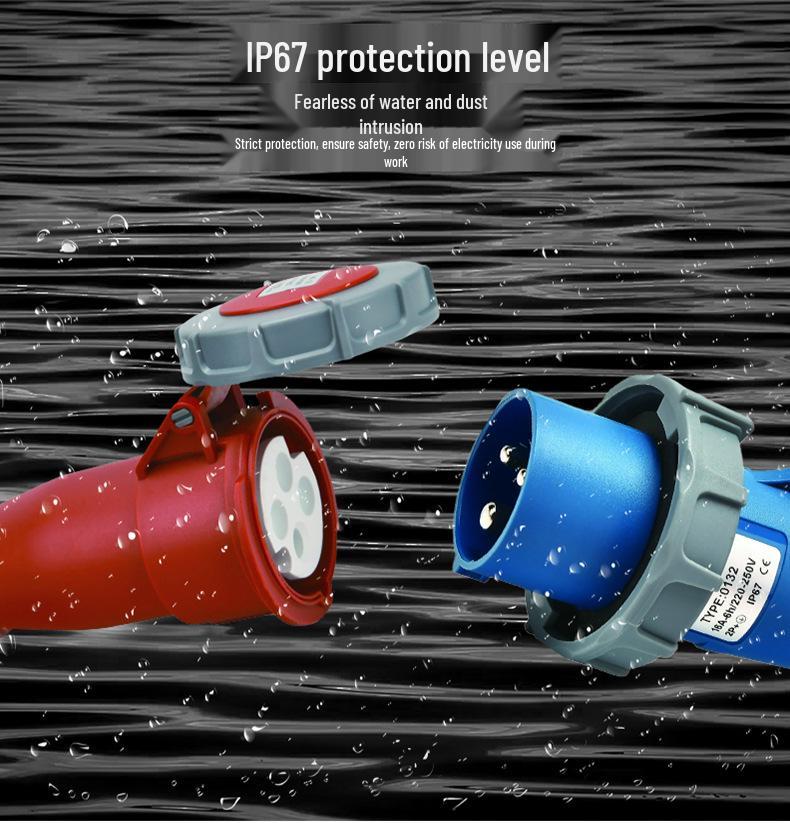Водонепроницаемый IP67 32А 5-контактный 380В Европейский стандарт 3-фазный промышленный разъем-муфта JH2252