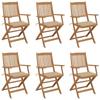 Day and Night - Day and Night Folding Garden Chairs 6 Units and Cushions Solid Acacia Wood