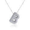 Silver Color Silver Zircon Necklace Rhinestones Women Choker Simple Letter Pendant Necklace  Gift