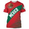 Mexican Flag Printed Men's T-shirt Trend Street Clothing Round Neck Short Sleeve T Shirt Casual Top Clothing