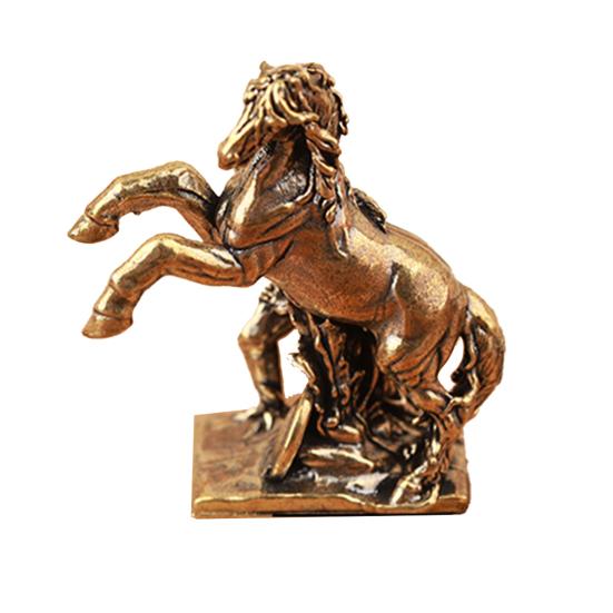 Статуэтка Лошади Фэн-шуй 2026 Год Лошади Настольные Латунные Украшения Китайский Новый Год Благословение Сувенир Скульптура Зодиакального Животного для Фестиваля Домашний Декор