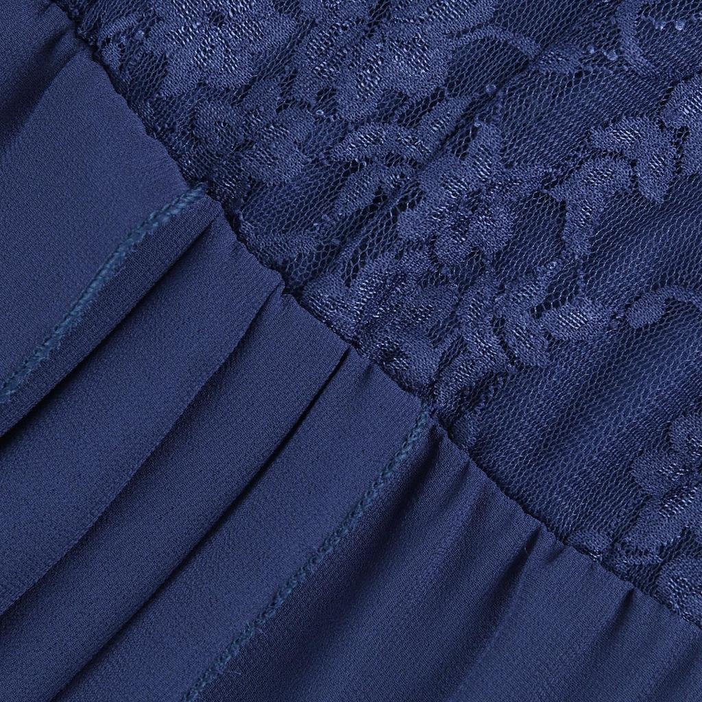 Женское платье шифоновое элегантное кружевное лоскутное платье с вырезом длинное платье вечернее платье подружки невесты