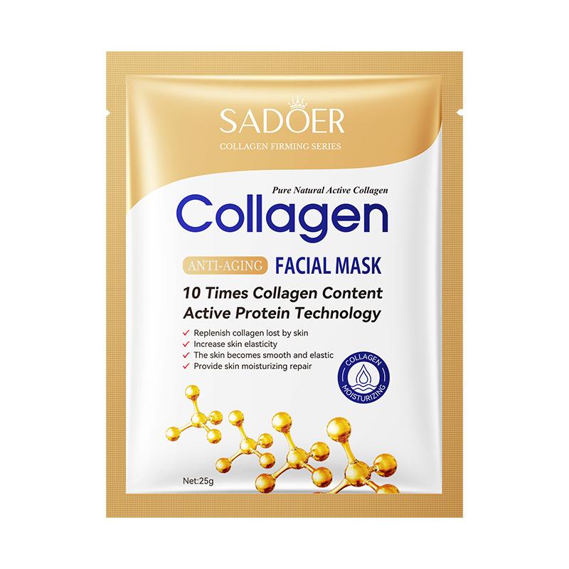 SADOER Collagen Facial Masks with Active Protein Technology - Deep Moisturizing & Firming, 16% Collagen Content for Enhanced Skin Health, Skin Firming