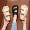 Platform Sandals Women's Summer Outer Wear 2025 New Simple One-pedal Soft Elastic Comfortable Small Height Increase Versatile Slippers