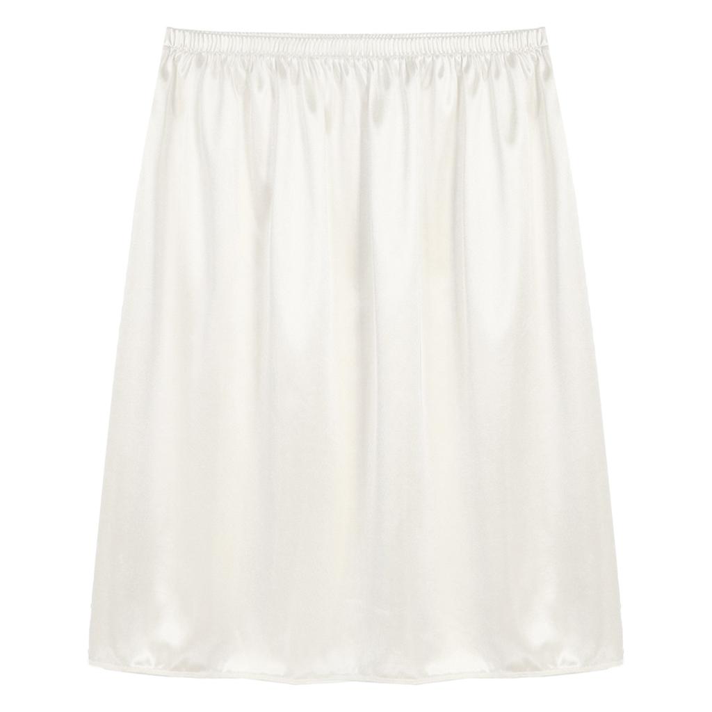 Женская однотонная нижняя юбка с эластичной резинкой на талии, внутренняя юбка-миди, длинная нижняя юбка