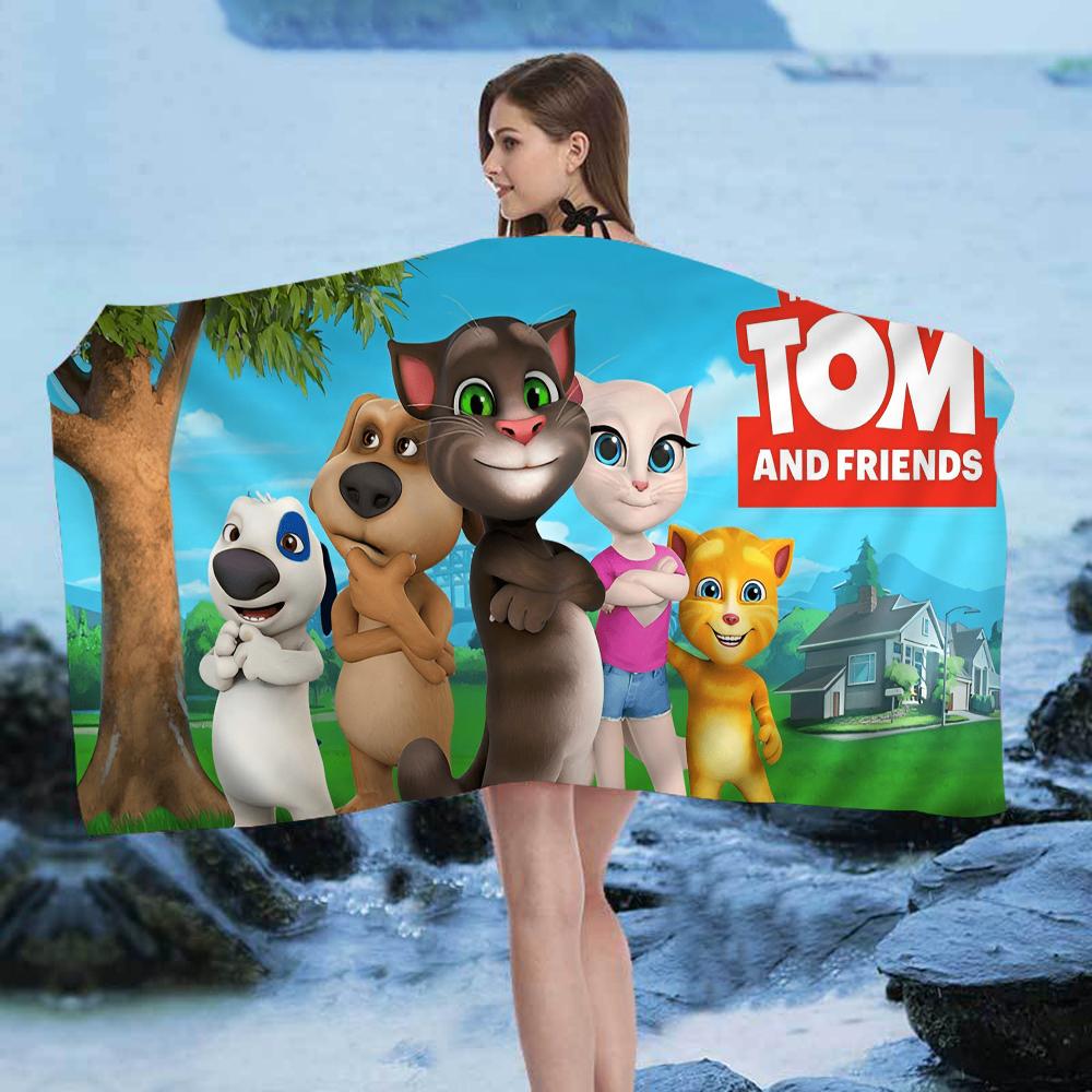 T-Talking T-Tom И Друзья Пляжное Полотенце Цветные Полотенца Для Ванны Для Девочки Микрофибра Быстросохнущее На Заказ Без Песка Пляж Йога Спа