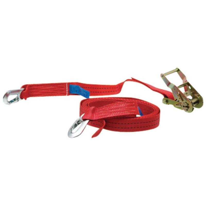 Cargo securing strap with ratchet, wide