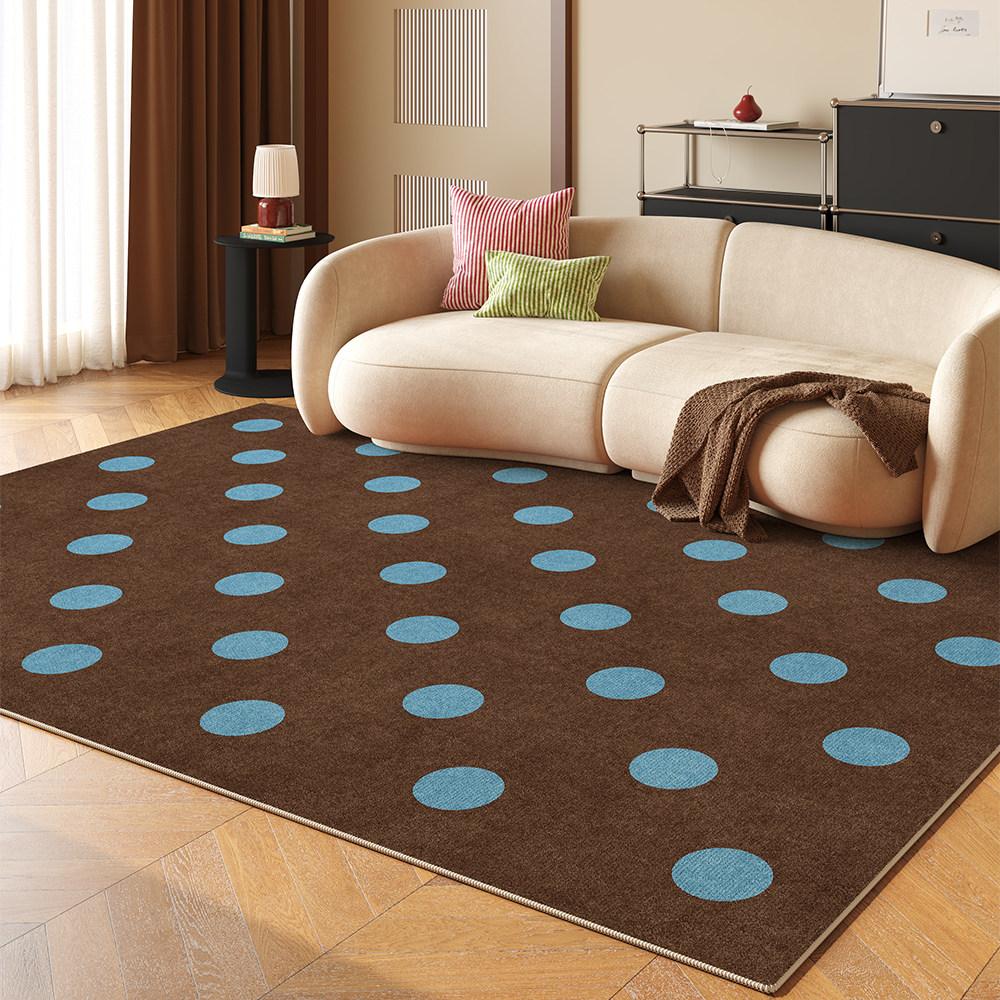 Retro Style Bedroom Decor Large Carpet Polka Dot Pattern Carpets for Living Room Washable Lounge Floor Mat Anti-slip Bedside Rug