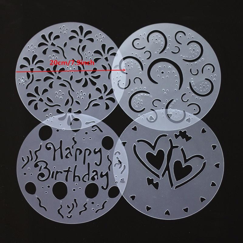 PVC Cake Stencils Birthday Printing Mold Decorating Wedding Party Kitchen Pastry Tools Accessories