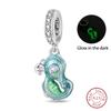 New 925 Silver Ocean Series Mermaids Shell Charms Beads Fit Qikaola 925 Original Bracelets Fine Birthday DIY Jewelry