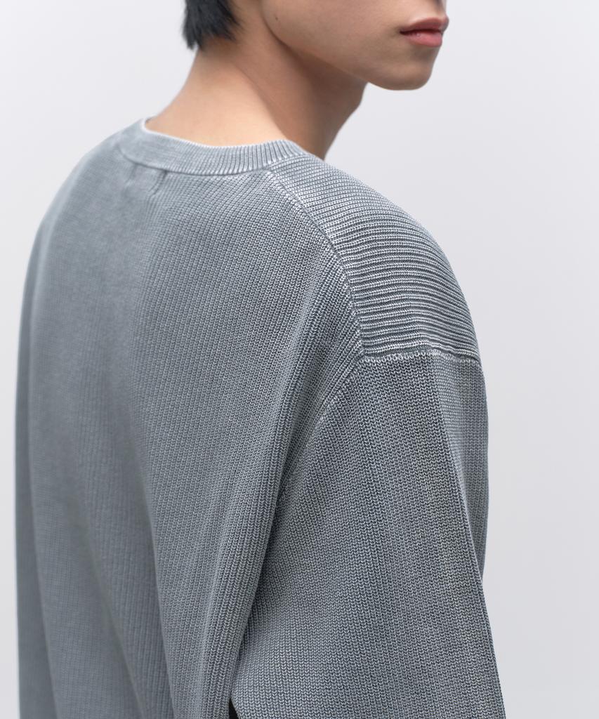 MUSINSA STANDARD Pigment Crew Neck Knit [Peacock Blue]