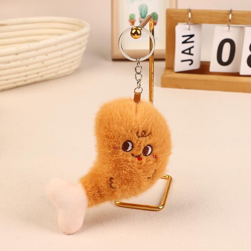 1 шт. Куриная ножка Картофель фри Милый брелок-подвеска для сумки Плюшевая кукла Гамбургер Брелок Аксессуары для школьного рюкзака Мягкие игрушки