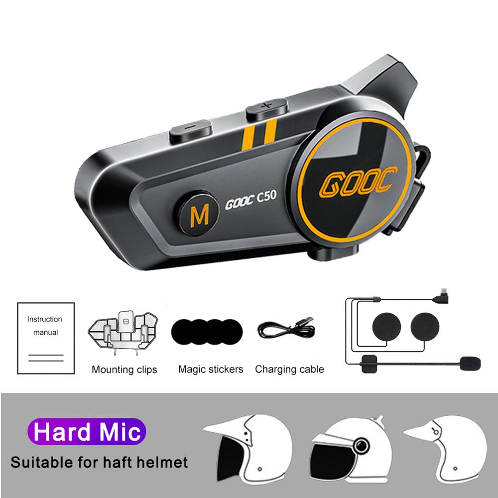 1000 мАч мотоциклетная гарнитура для шлема, 300 м, беспроводной коммуникатор, водонепроницаемые наушники Bluetooth, громкая связь