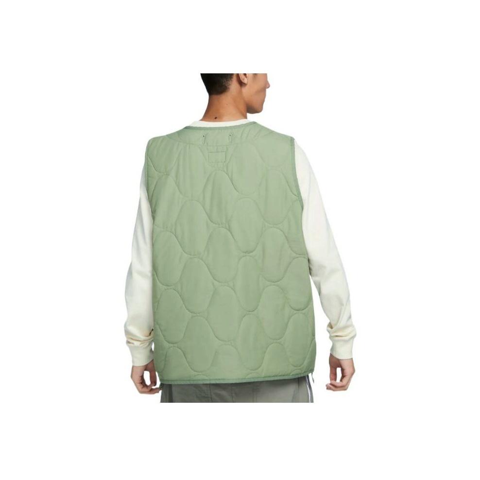 Nike Сплошной цвет, теплый хлопковый жилет в стиле милитари, мужская верхняя одежда, оливково-зеленый DX0891-386