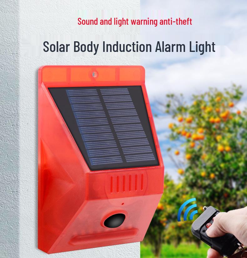 Solar-Powered Wireless Motion Sensor Alarm with Sound and Light for Anti-Theft and Animal Repellent