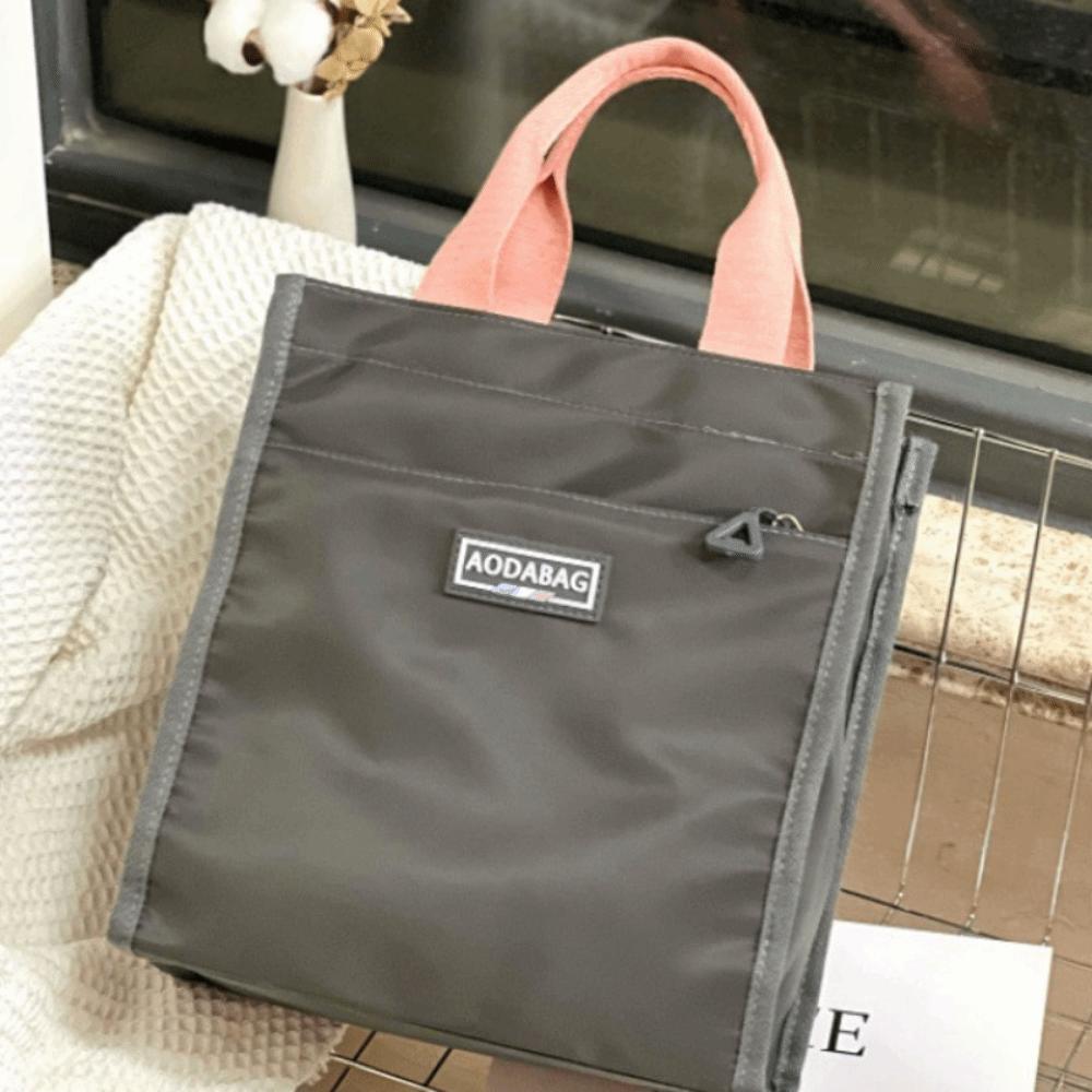 Waterproof Camping Handbag Nylon Student Book Bag Simple Cooler Lunch Bag  Outdoor