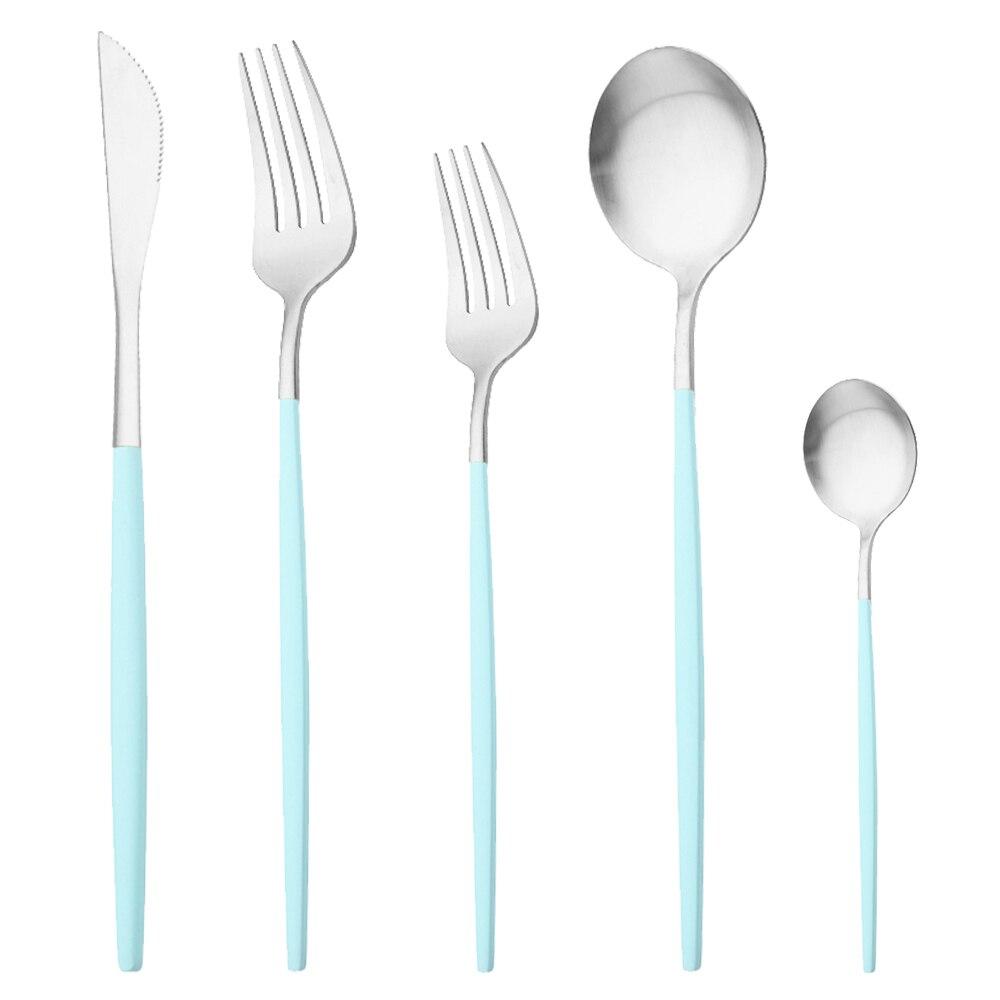 Матовая посуда из нержавеющей стали, набор столовых приборов из розового золота, нож, десертная вилка, чайная ложка, набор столовых приборов, кухонное серебро, посуда