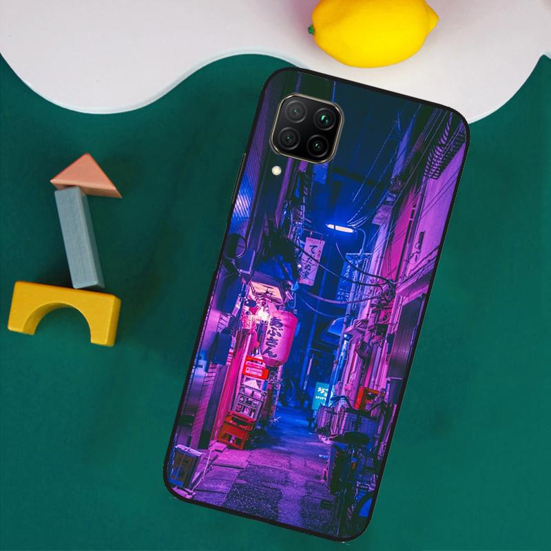 Japanese Night City Aesthetic For Huawei Nova Y73 Y72 Y70 Y90 Y60 Y61 Y91 12s 12i 11i 8i 9 10 SE P40 Lite P30 P60 Pro Case