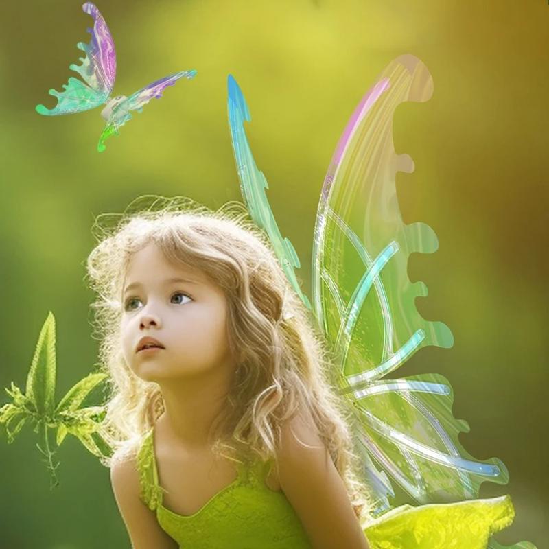 1PC Battery Powered Dreamy Fairy Wings Costume Accessory Angel Wings Girl Performance Props for Kids Elf Wings Party Decorations