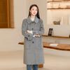 100% шерсть серое двустороннее шерстяное пальто для通勤 в повседневном стиле длинного дизайна однобортное осенне-зимнее новое пальто с лацканами