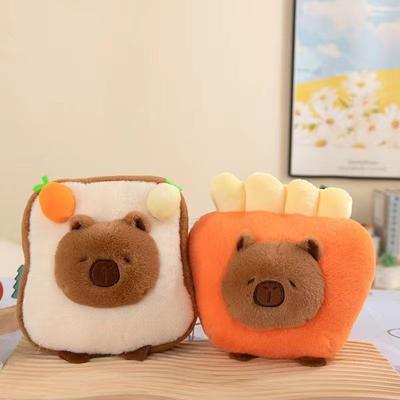 Милая плюшевая игрушка-сэндвич с бургером, кукла-тост с капибарой, кукла-капибара с бургером, подарок для мужчин и женщин