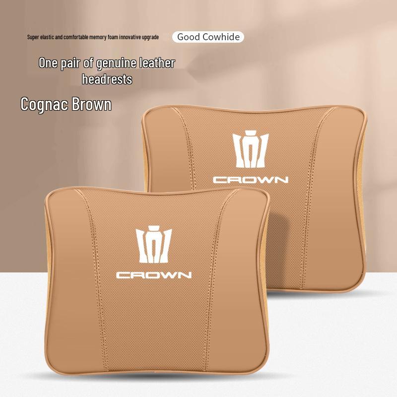 Genuine Leather Headrest & Neck Support for Toyota Crown Land Cruiser