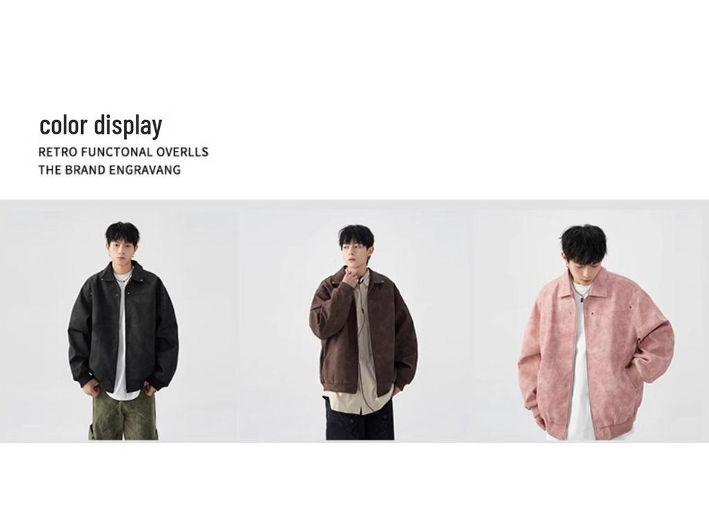 Унисекс Американская Ретро Куртка Maelard: Весенне-осеннее кожаное пальто мотоциклетного стиля с отложным воротником и заклепками.