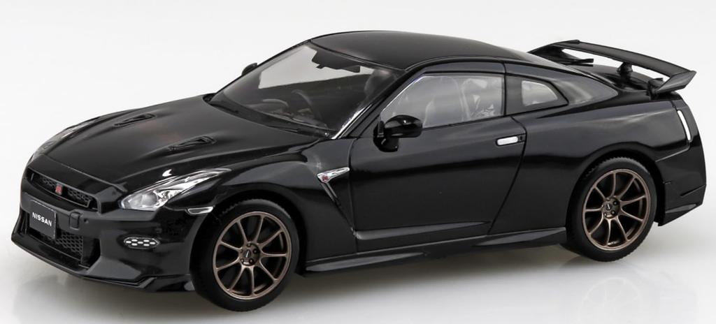 Aoshima Bunka Kyozai Rakupla Snap Kit Nissan R35 NISSAN 2024 Meteor Flake Black Pearl Пластиковая модель 1/32 № 03-MB GT-R (Машина)