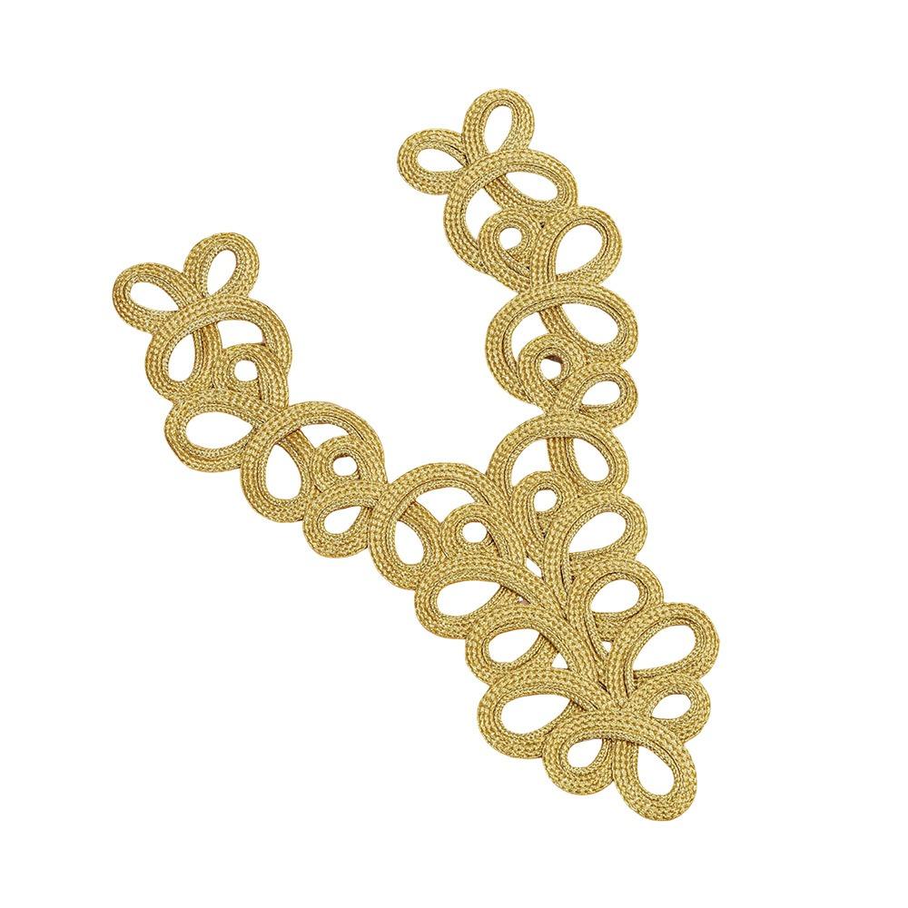 Golden Chinese Knot Buttons Handmade Tang Suit Buttons Cheongsam Buttons Cheongsam Making
