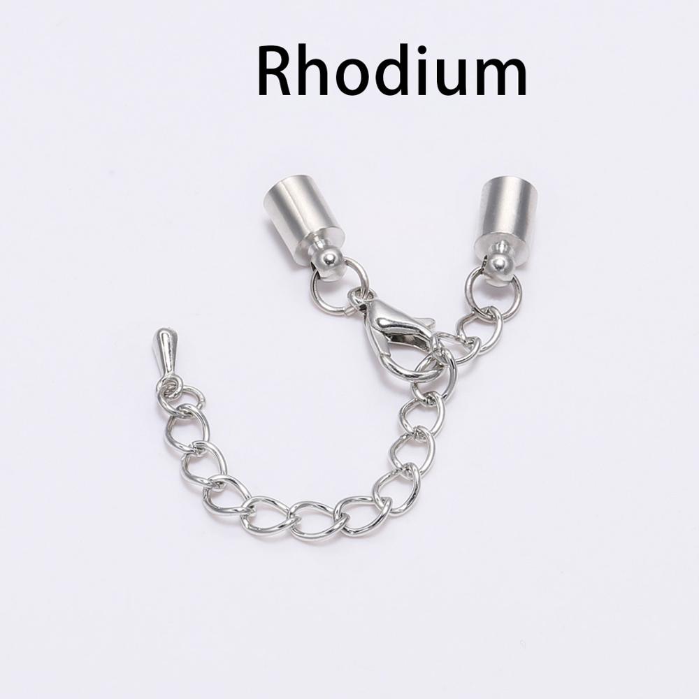 10pcs/lot Tassel Leather Cord End Tip Caps Extending Chain Lobster Clasps Connectors For DIY Necklace Jewelry Making Findings