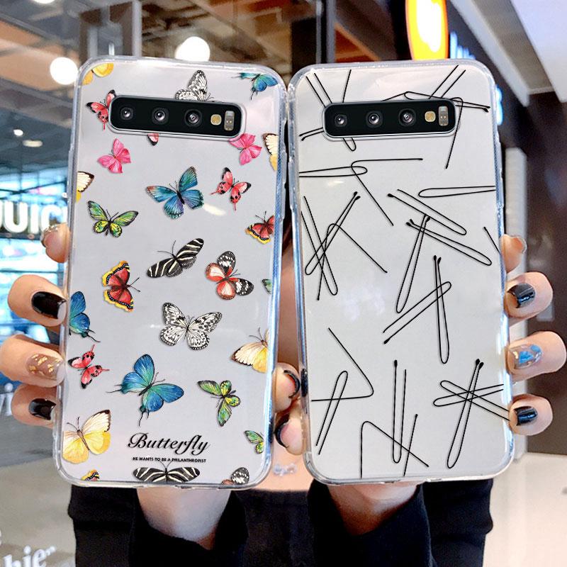 For Samsung Galaxy S10 Plus S10E Phone Case Shockproof Silicone Soft Funda Cute Transparent Bumper Coque For Samsung S10 S10+