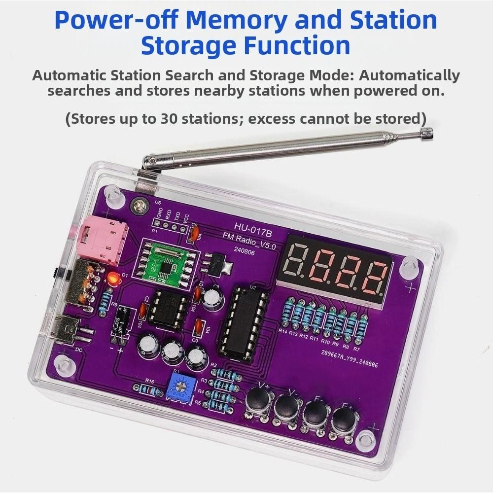 87-108 МГц HU-017B Радио Набор для самостоятельной сборки Цифровой дисплей FM Радио Пайка Сборка Обучающий Эксперимент