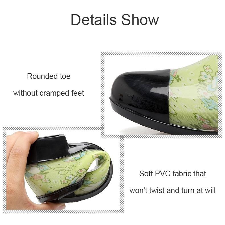 Дождевики Женские низкие водные туфли Неглубокие резиновые сапоги с короткими трубками Износостойкая резиновая обувь Нескользящие водные сапоги Нескользящие кухонные рабочие туфли